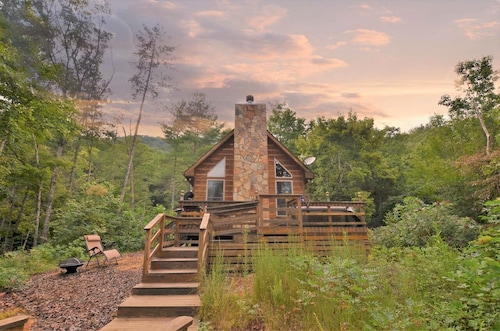 Beautiful, pet friendly secluded cabin with fire place and hot tub.