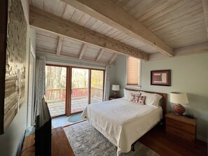 4 bedrooms, desk, iron/ironing board, travel crib - 2 mi from WISP & lake, outdoor hot tub, wood burning stove, luv DOGS! (McHenry)