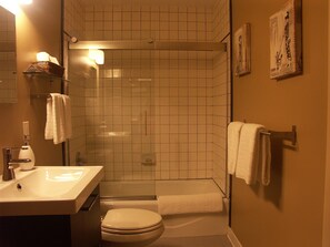 Combined shower/bathtub, hair dryer, towels, soap - 4TH NIGHT FREE In The Heart Of Downtown Asheville!!! (Asheville)