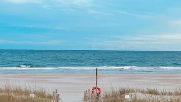Beach nearby, sun loungers