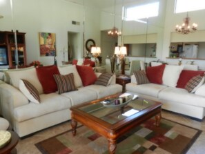 Smart TV, DVD player, books, stereo