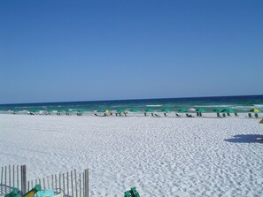 Beach nearby, sun loungers