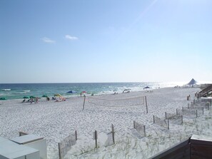 Beach nearby, sun loungers