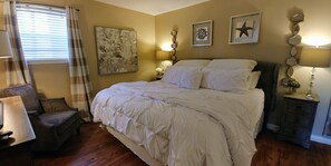 2 bedrooms, memory foam beds, iron/ironing board, WiFi