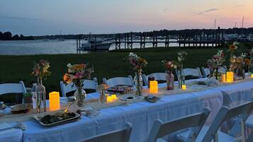 Outdoor banquet area