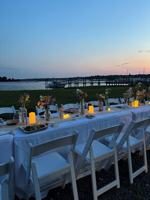 Outdoor banquet area