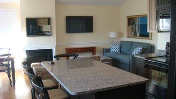 Smart-tv en een open haard