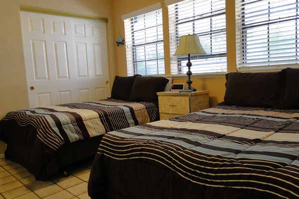 Bedroom 4 on the other side of the house is set up like a hotel room