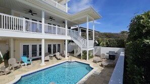 Outdoor pool, a heated pool - BEACHFRONT HOME~ PRIVATE POOL ~5 BR 3 BA~INLET BEACH~ 30A~Sleeps 12 (Panama City Beach)