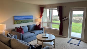 Smart TV, fireplace, DVD player