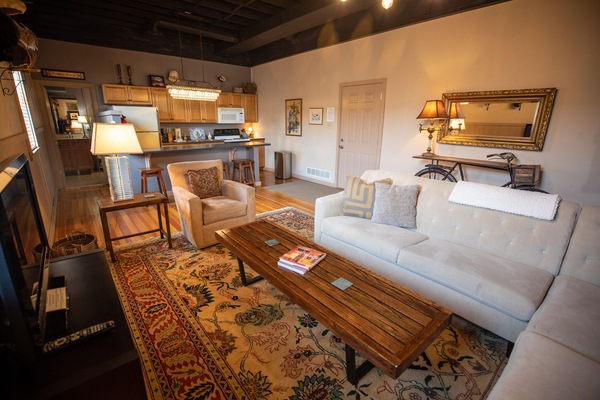 living room with sectional