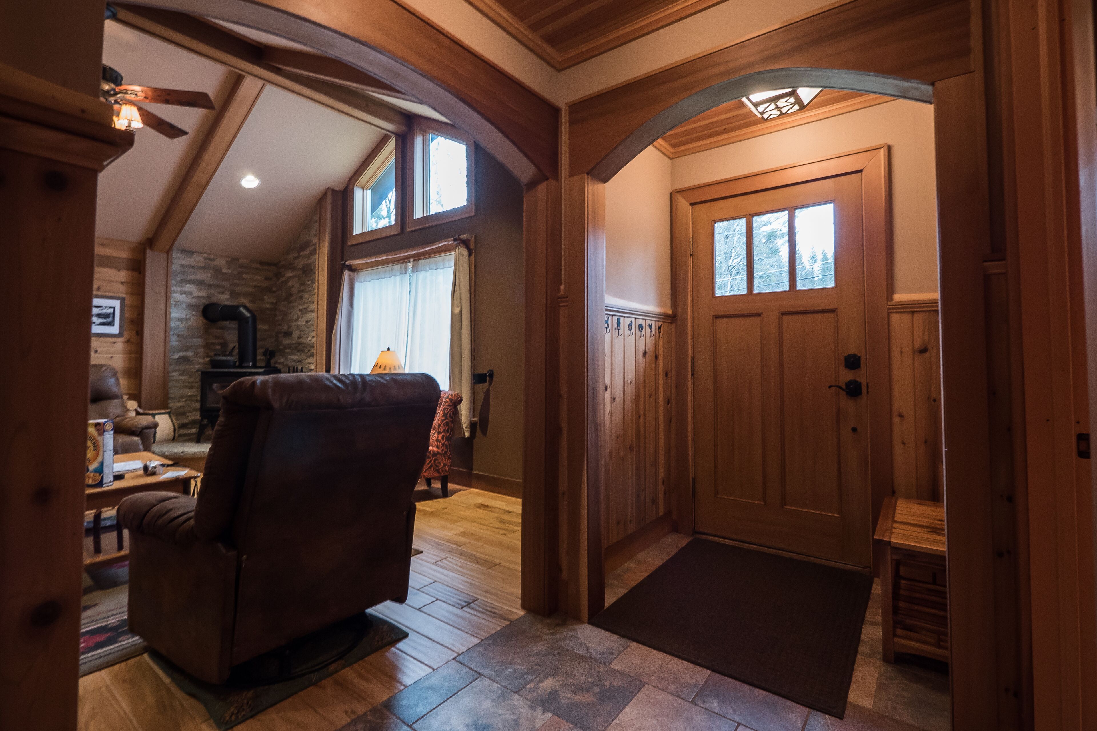 front entry and living room