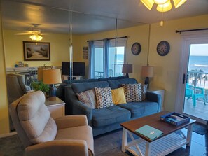 TV, DVD player, stereo