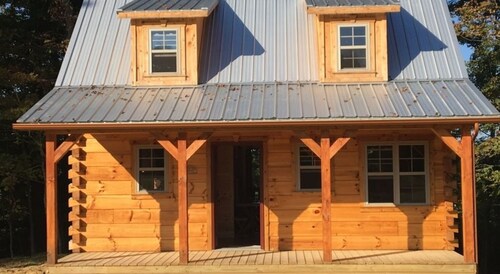 An Outdoor Luxury Cabin Adventure "The Hampton"Amish-Built Log Cabin