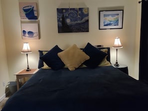 1 bedroom, blackout drapes, iron/ironing board, free WiFi
