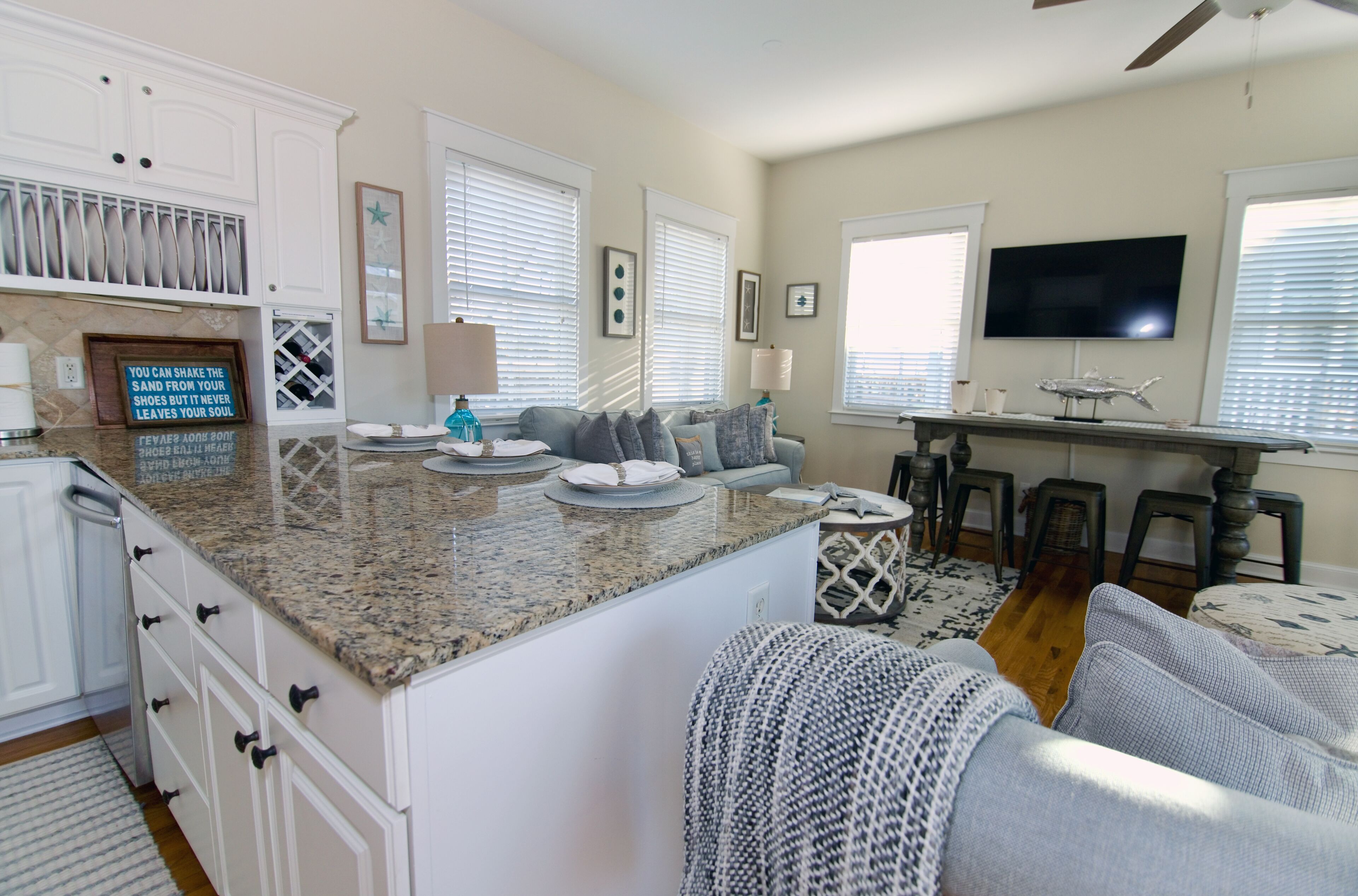 Smart TV, DVD player, books, video library