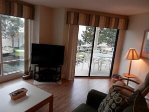 TV, DVD player, stereo