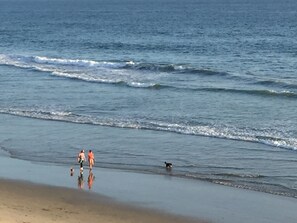 En la playa, camastros y toallas de playa