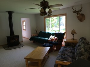 TV, video games, DVD player - 2 bed home secluded on a wooden lot, 5 minutes from Mackinaw City! Sleeps 7-10! (Cheboygan)
