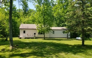 Exterior - 2 bed home secluded on a wooden lot, 5 minutes from Mackinaw City! Sleeps 7-10! (Cheboygan)