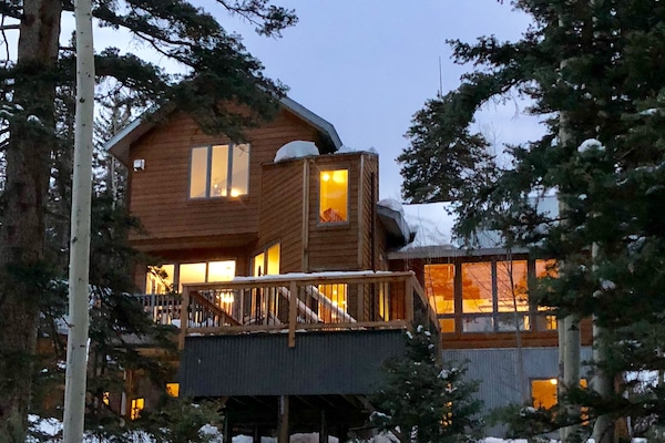 Evening view of the outside.