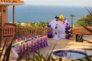 Outdoor banquet area