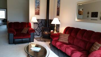 TV, DVD player, books, video library