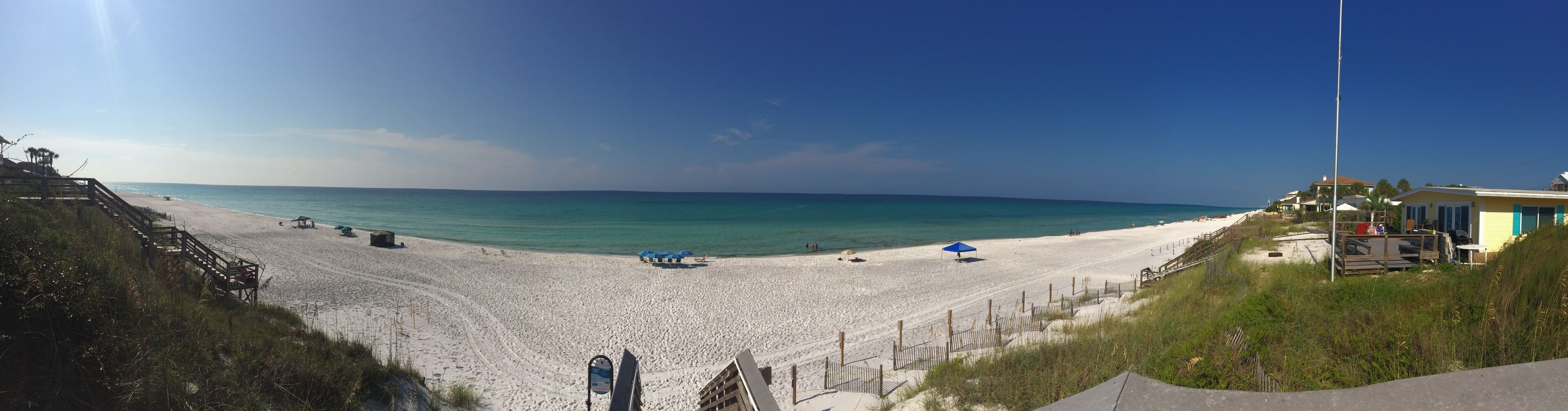 panoramic view from top of beach access stairs