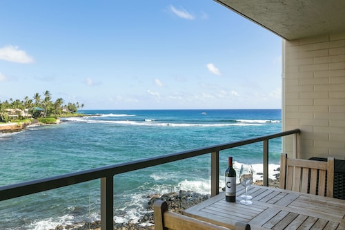 Live On the Ocean and Sleep to Surf Sounds in Idyllic Poipu. Trade Winds & AC.
