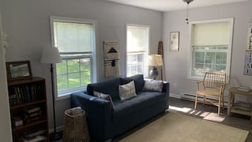 Een smart-tv, een dvd-speler, boeken en een filmbibliotheek