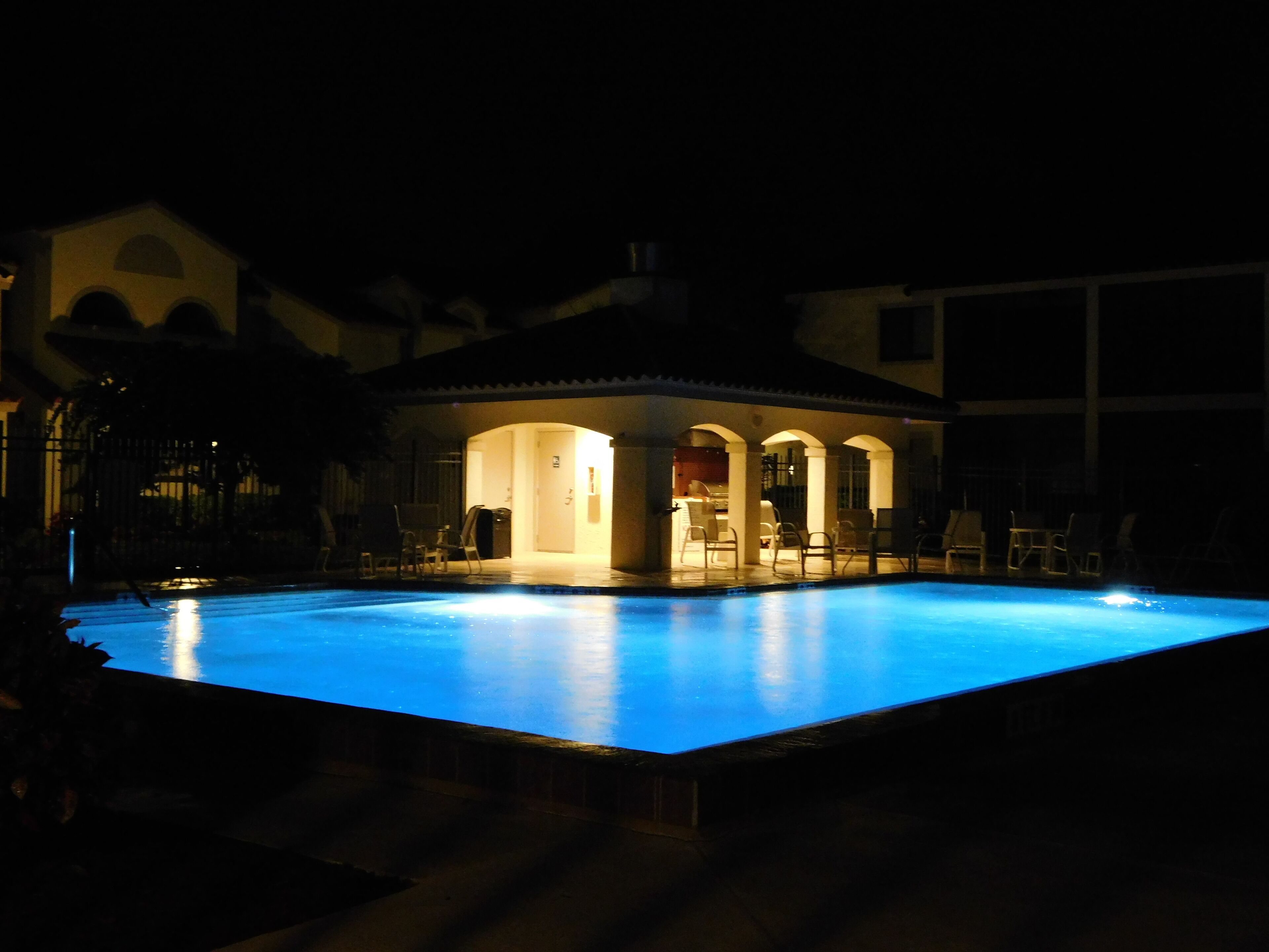The pool at night