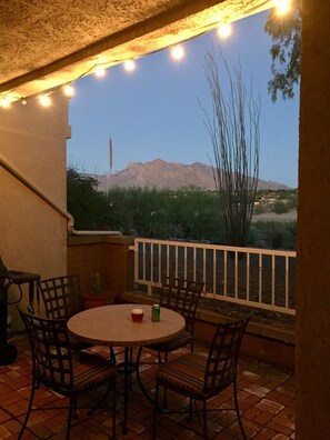 Patio at dusk.