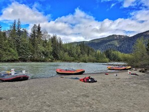 Plage, chaises longues