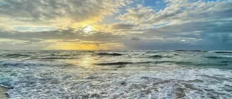 En la playa y toallas de playa