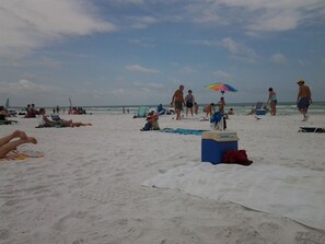 Sun loungers, beach towels