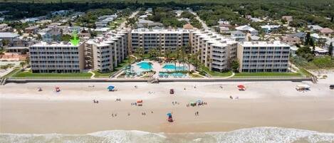 On the beach, beach towels