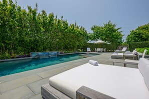 Outdoor pool, a heated pool - Gorgeous private estate w/ pool, spa, poolhouse & gym in Sconset! (Siasconset)