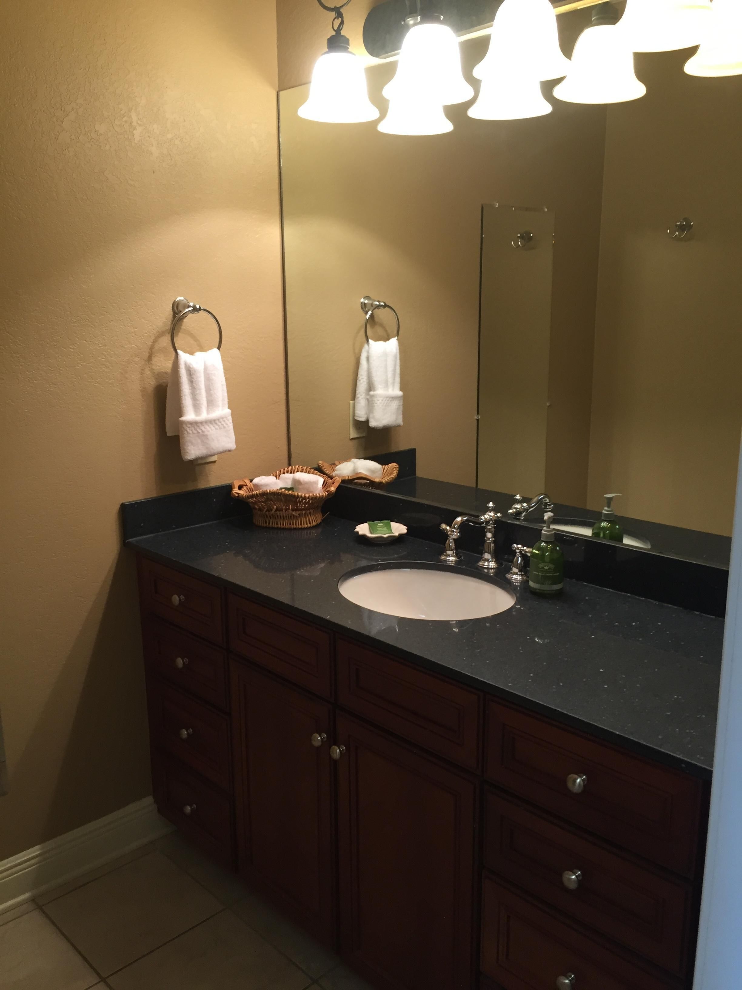 2 B/2 B, 2 blocks from stadium -- walk everywhere. Overlooks patio. Perfect!