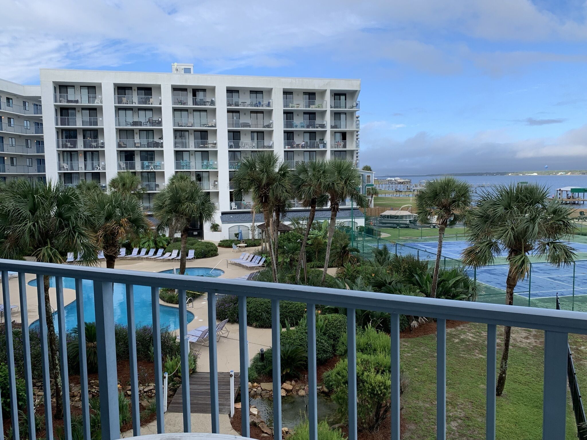 pool and Little Lagoon view, from the West balcony...
