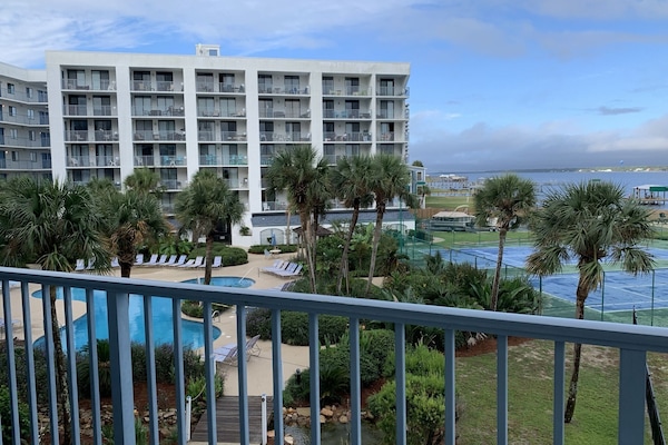 pool and Little Lagoon view, from the West balcony...