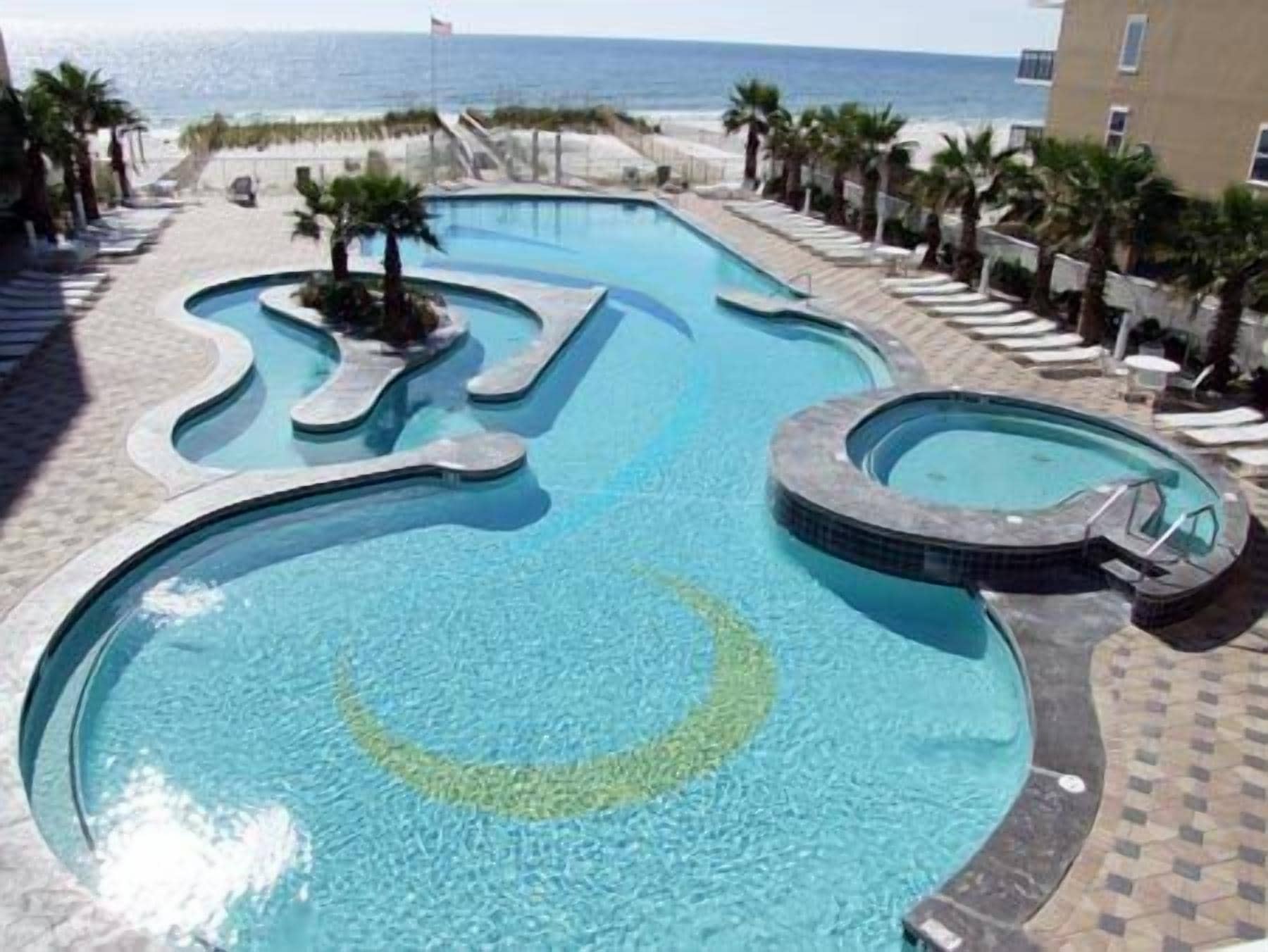 The newest and best pool in Gulf Shores complete with lazy river for the kids