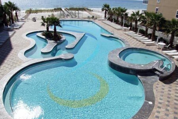 The newest and best pool in Gulf Shores complete with lazy river for the kids