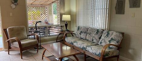 Smart TV, DVD player, books, stereo