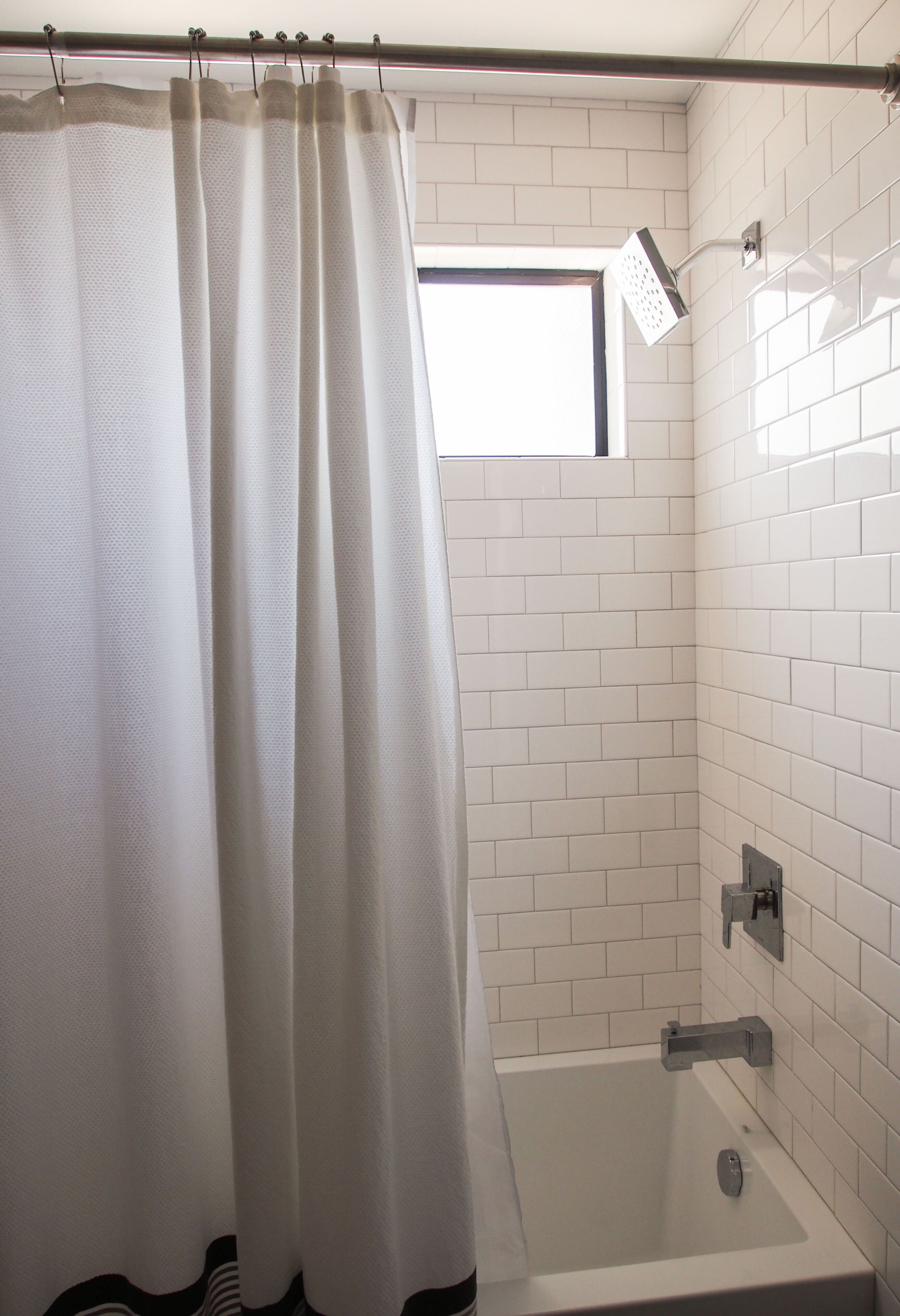 Combined shower/tub, hair dryer, towels, soap
