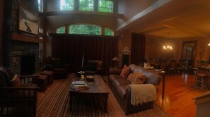 Smart TV, fireplace, DVD player, video library