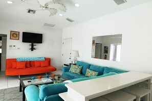 Smart-TV, DVD-Player, Bücher, Musikbibliothek