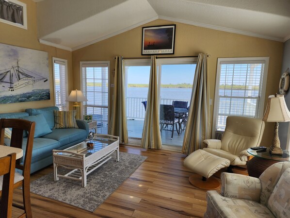 TV, DVD player, music library, video library