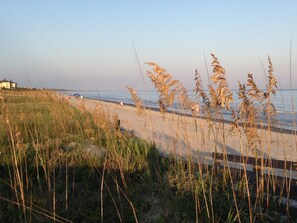 Beach nearby, sun loungers