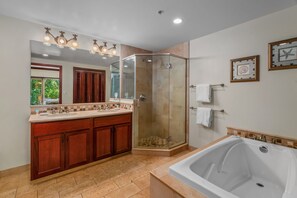 Bathtub, hair dryer, towels