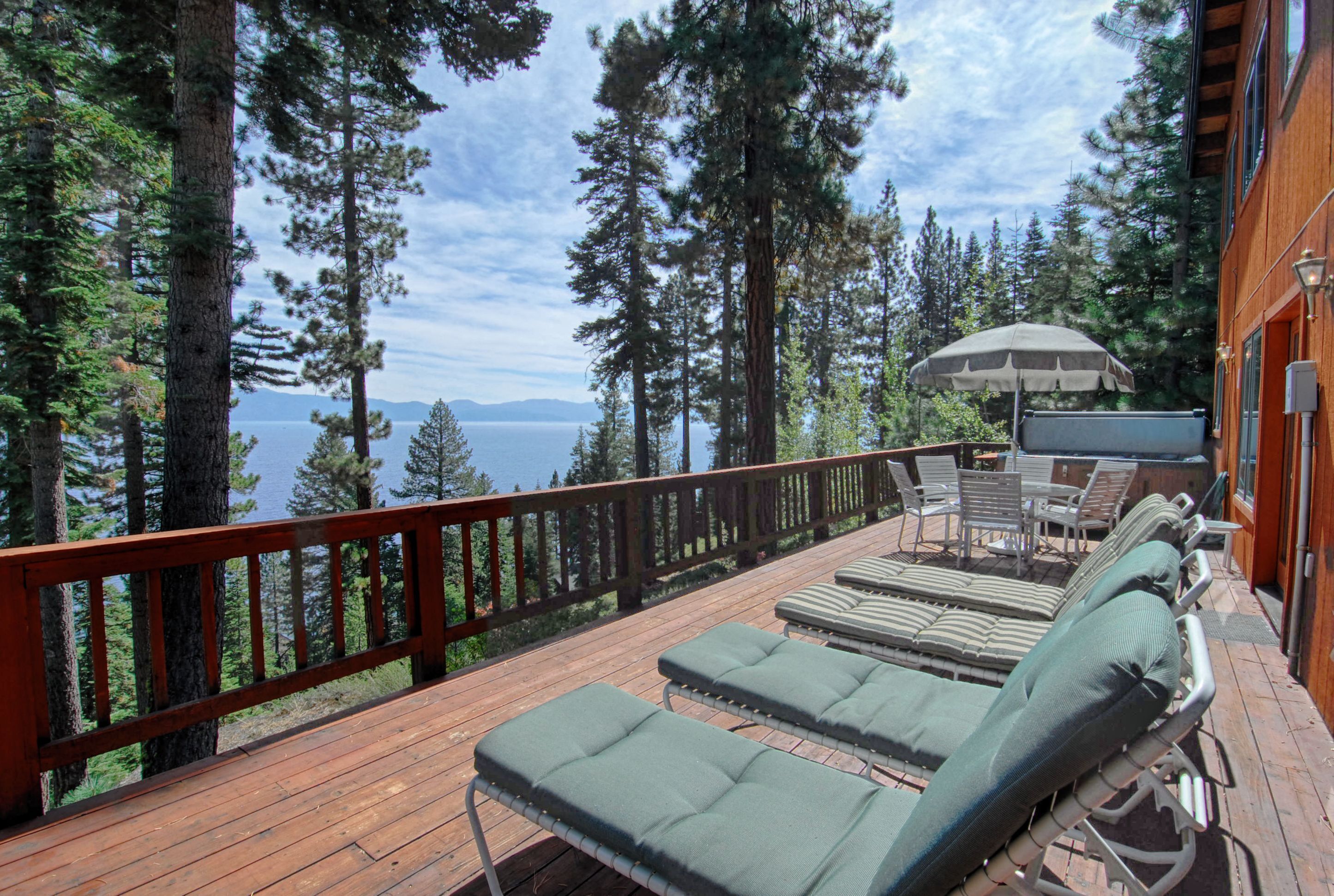 Great Tahoe Home with 60-Foot Deck & Panoramic Lake Tahoe View